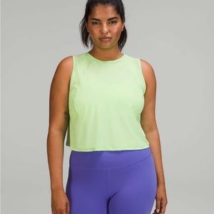 NEW no tags Lululemon Sculpt Cropped Tank Top Scream Green Light